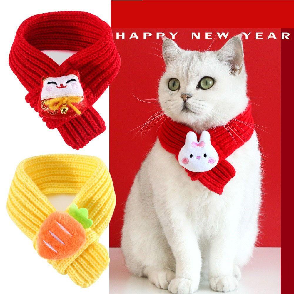 Khăn Choàng Dệt Kim Acrylic Mừng Năm Mới Cho Thú Cưng 1 Tuổi