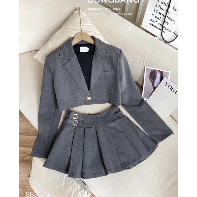 Set vest croptop chân váy cá tính Bliss shop