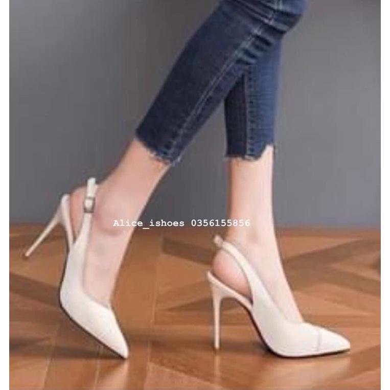 Giày Cao Gót mint Gót Nhọn bít mũi Quai Hậu 9P, 11P - Hàng VNXK Cao Cấp - Full Size 34-40