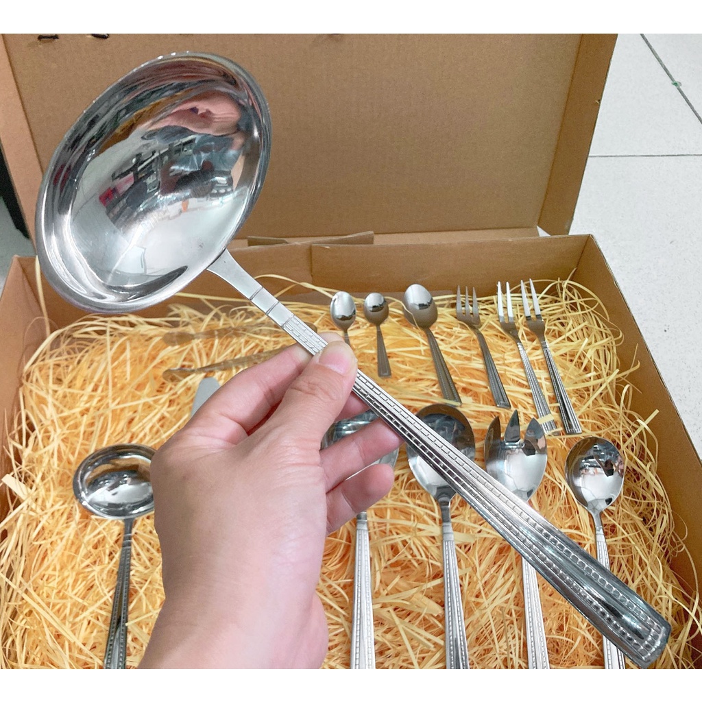 BỘ 15 MÓN MUỖNG NĨA VÁ CANH INOX CAO CẤP