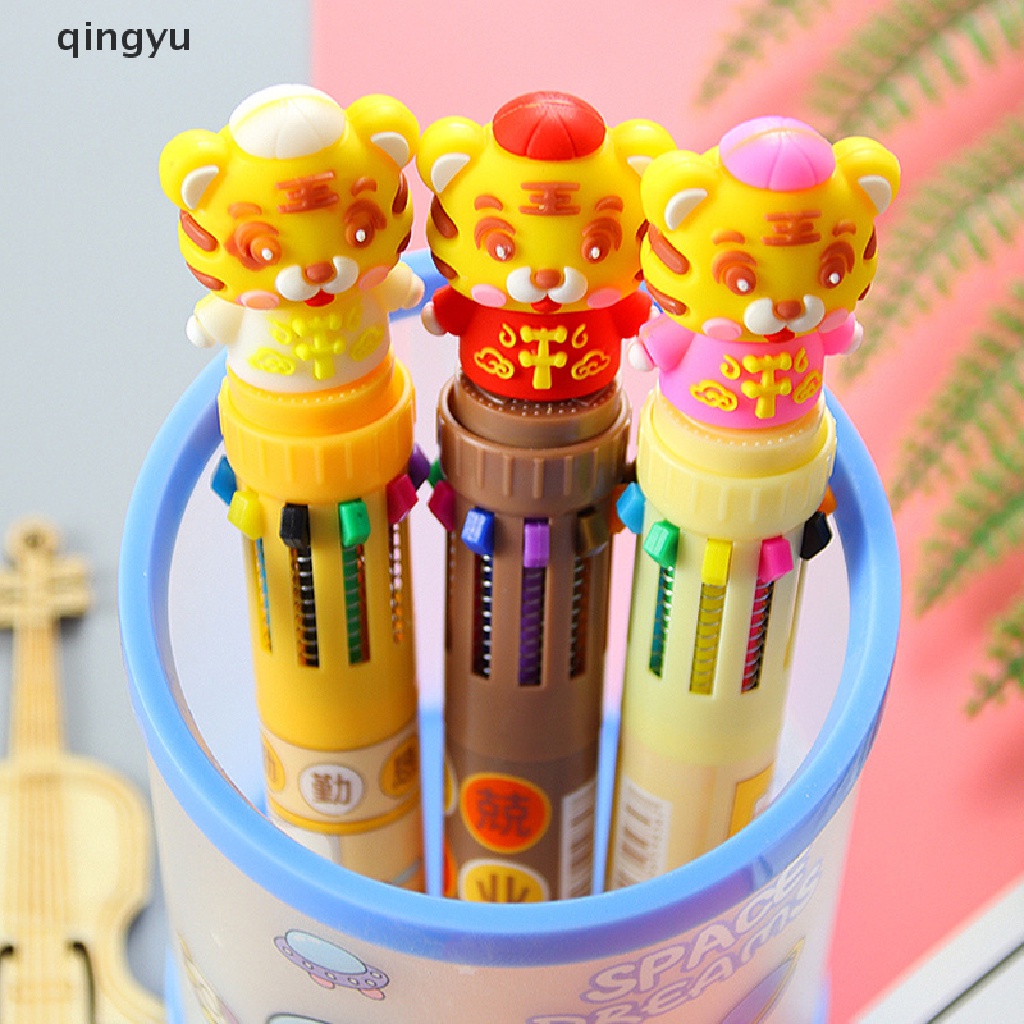 Bút Bi 10 Màu Hình Động Vật Dễ Thương