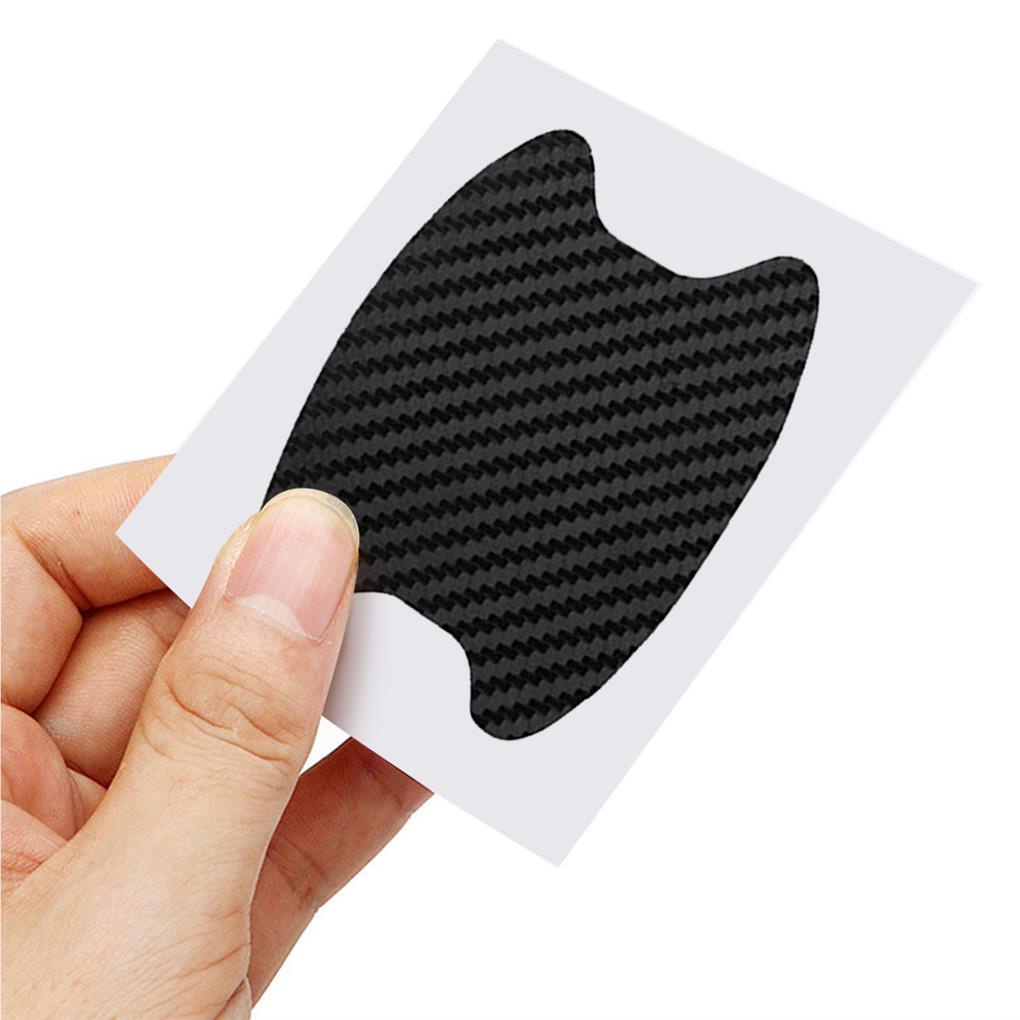 4Pcs Carbon Fiber Auto Door Handle Film Durable Scratch Proof Car Handle Protector Anti-Scratch Stickers High Viscosity