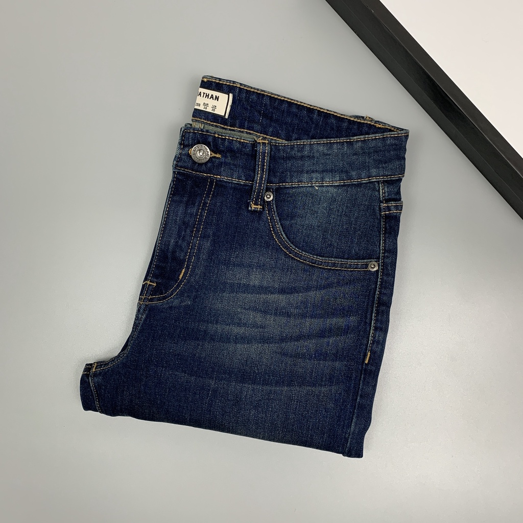 Quần jean nam xanh ống suông JONATHAN QJ057 vải denim cao cấp co giãn nhẹ,  form dáng chuẩn đẹp, trẻ trung, hottrend