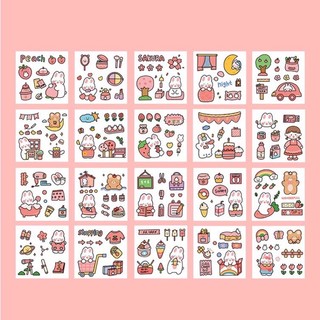 [Có quà tặng kèm] Hình Dán Sticker Gấu Thỏ Mini