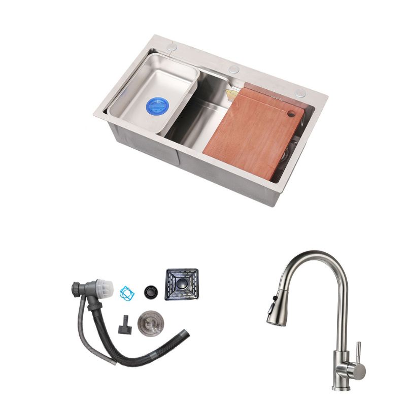 Chậu rửa bát 1 hố Inox SUS 304 kích thước 75x45cm, bồn rửa chén 1 hốc chính hãng bảo hàng 5 năm - KIEL HOME