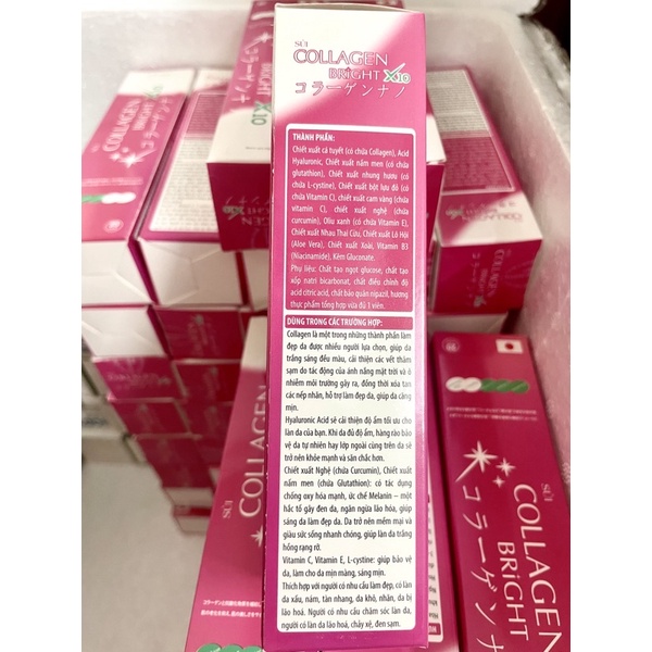 Viên Sủi Trắng Sáng Da Collagen Bright X10 Hộp 20 Viên