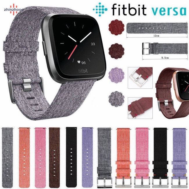 Dây Đeo Thay Thế Bằng Vải Dệt Có Khóa Kim Loại Không Gỉ Cho Fitbit Versa