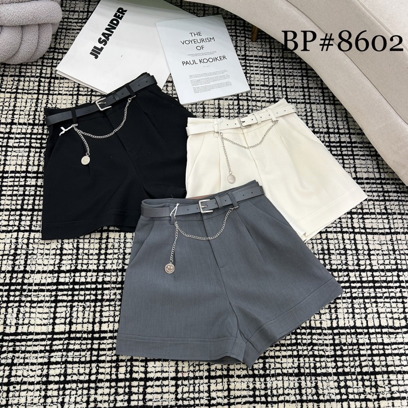 QUẦN SHORT VẢI GẤP GẤU KÈM ĐAI XÍCH HÀNG QCL1 MS19278