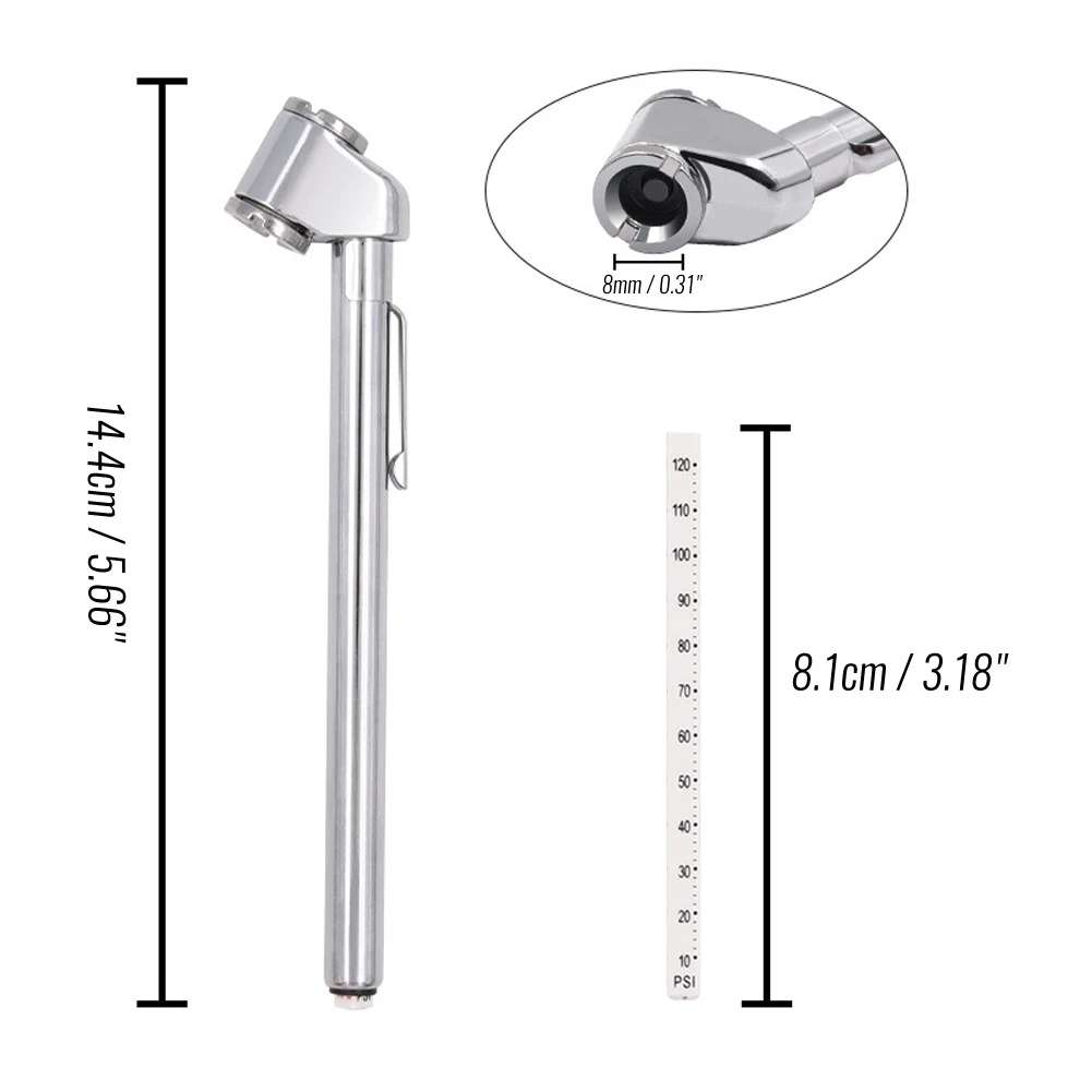 1 Bút Kiểm Tra Áp Suất Lốp Xe 5-50PSI Mini