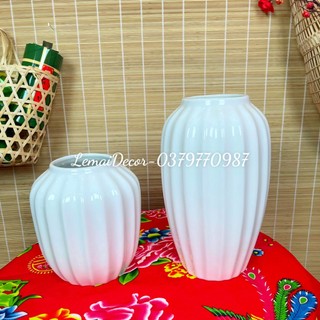 Bình gốm sứ cắm hoa trang trí, gốm sứ Bát Tràng - Bình Lồng đèn