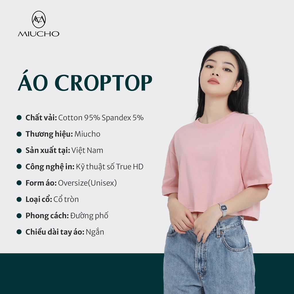 Áo croptop nữ CR095 Miucho basic tee tay lỡ dành cho nam nữ in local brand | BigBuy360 - bigbuy360.vn