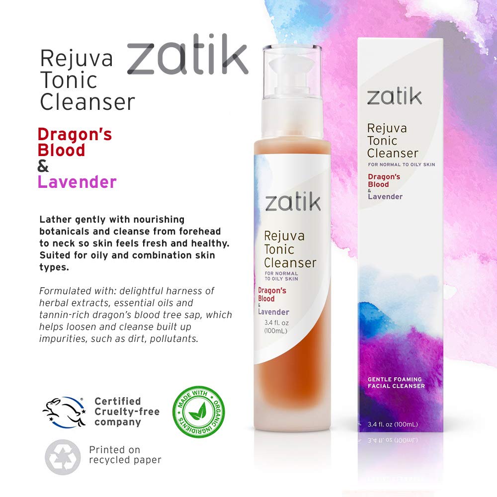 Zatik Sữa rửa mặt bổ sung trẻ hoá làn da Huyết Rồng và Oải Hương 100mL