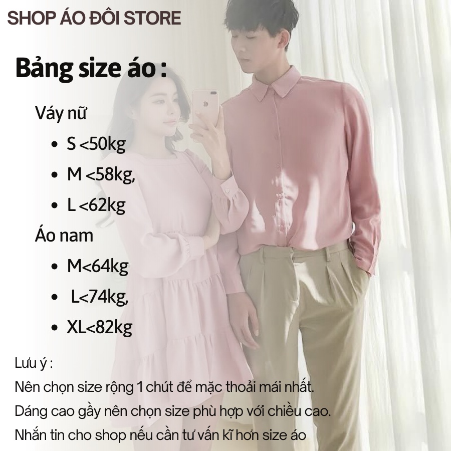 Đồ đôi nam nữ  dễ thương, chất đẹp để chụp hình cưới, đi du lịch