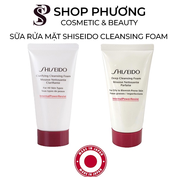 SỮA RỬA MẶT TẠO BỌT LÀM SẠCH SÂU SHISEIDO DEEP/CLARIFYING CLEANSING FOAM 50ML NHẬT