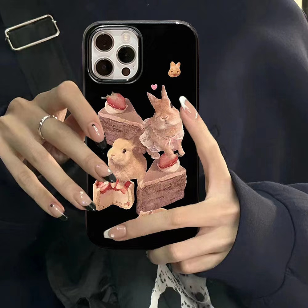 Ốp Điện Thoại Hình Thỏ Đáng Yêu Cho iPhone 11 pro max 12 12pro 12promax 13 14 14plus 14promax 7 8plus x xr xsmax