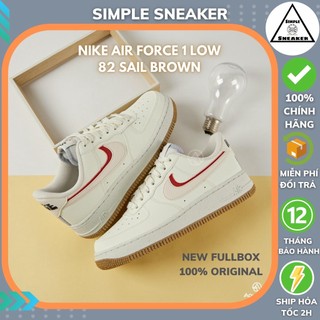 Giày Nữ Air Force 1 Chính Hãng 🔴SIMPLE SNEAKER🔴 Giày Sneaker AF1 Nữ Low 82 Sail Brown [DX6065 101]
