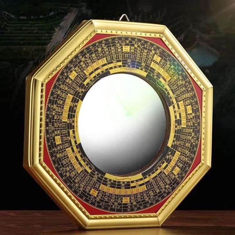 Gương Bát Quái lòi  Bằng Gỗ ( Vật Phẩm Phong Thủy ) - Phật giáo tuệ quang