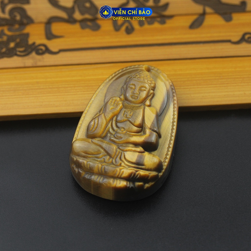 Mặt dây chuyền đá phong thủy phật a di đà đá mắt hổ thời trang phụ kiện trang sức Viễn Chí Bảo M200315