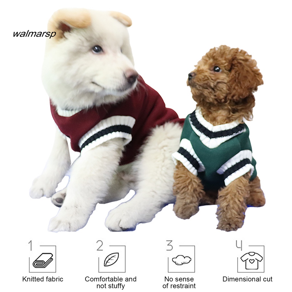 Áo cho chó Áo sweater sát nách cổ chữ V mềm mại thoáng khí phong cách đi học dành cho cún cưng áo cún