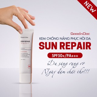 [CHÍNH HÃNG] Kem chống nắng vật lý dưỡng trắng sáng da và nâng tone da Goodndoc Daily Perfect Sun Cream SPF50/PA+++/50ml