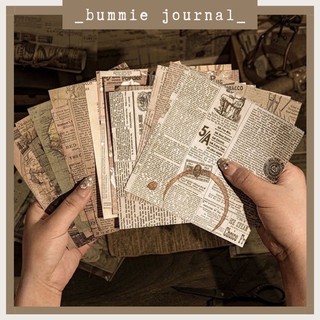 Set 30 giấy nền hình vuông họa tiết vintage trang trí sổ journal, bullet journal, junk journal, scrapbook