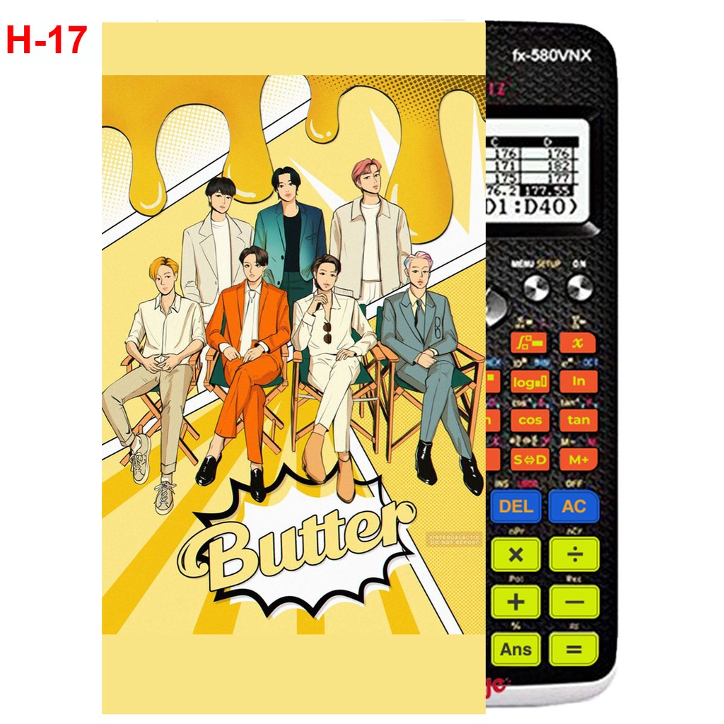 Miếng dán máy tính BTS Casio fx570, fx580 ....nhóm nhạc Hàn Quốc
