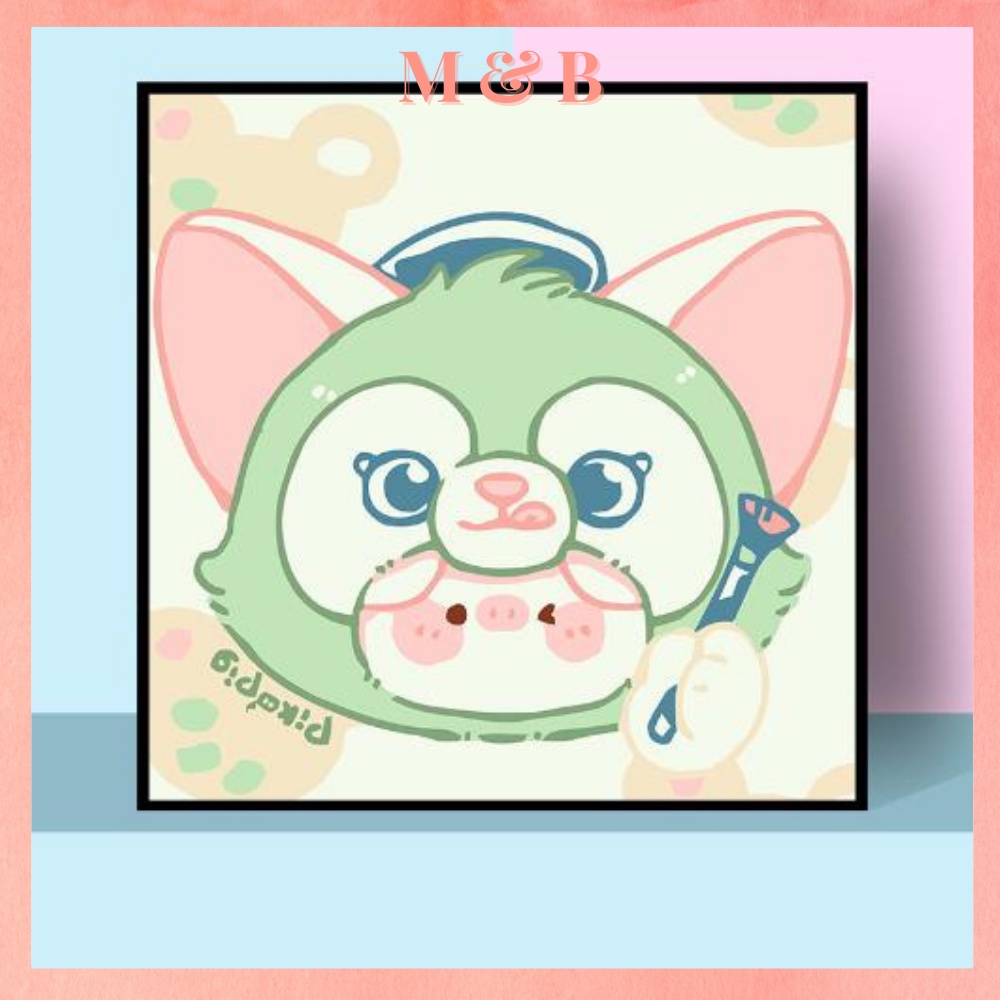 Tranh Sơn Dầu Số Hóa Tranh Tô Màu 20x20 Disney lợn hồng đáng yêu Nhiều Mẫu, Đồ Chơi Cho Trẻ