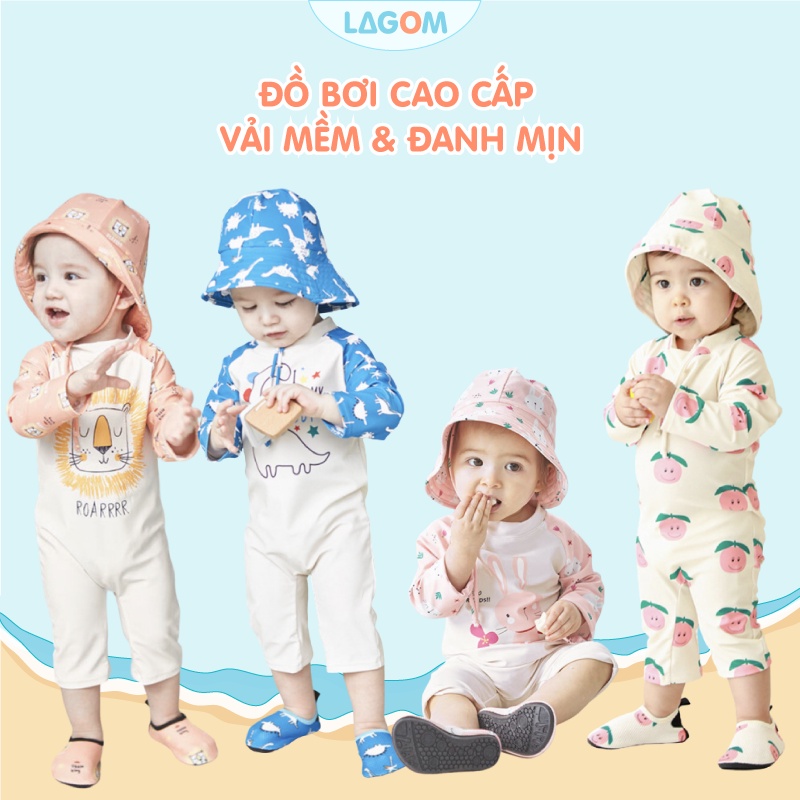 Đồ Bơi Bé Gái, Bé Trai Liền Thân Dài Tay Bộ Bơi Bé Gái, Bé Trai Sơ Sinh 1-2