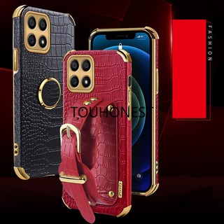 Ốp Điện Thoại Da Cá Sấu Chống Sốc Có Dây Đeo Casing Huawei Honor X40 Case Honor X40i Case Honor X30 Case Honor X30i Case Honor X20 SE Case Honor X9 Case Honor X8 Cover Honor X7 Luxury Shockproof Softcase Crocodile Pattern Leather Wrist Strap Phone Case