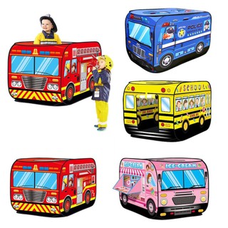 Lều Vui Chơi Trong Nhà / Ngoài Trời Hình Cây Kem Tươi Tắn Opvouwbare Speelhuisje Brandweerwagen Politie Cho Bé