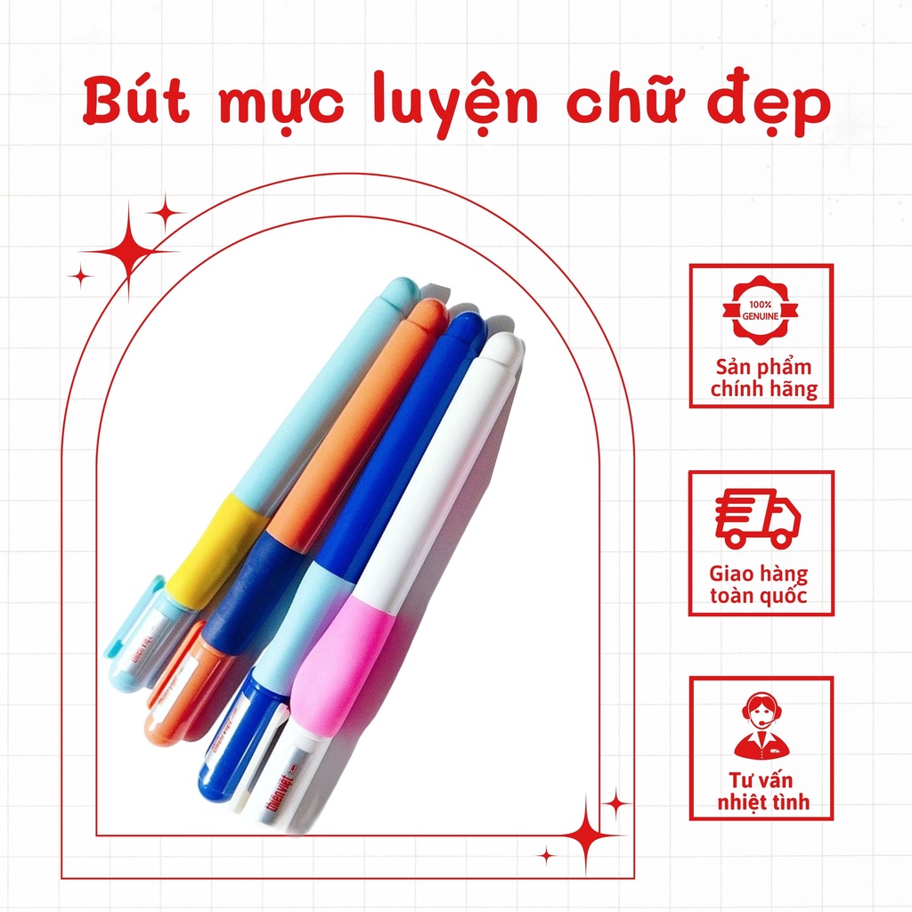 Combo Bút Máy Kim Tinh Thiên Việt 205 Tặng Kèm Ngòi Rời Thanh Mảnh Thủ Công Luyện Viết Chữ Đẹp Cho Học Sinh