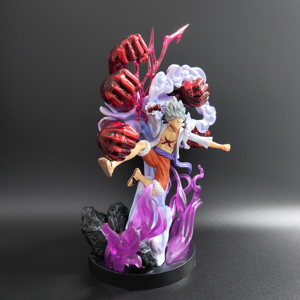 Mô hình One piece, Luffy gear5 nhiều tay cao 33cm cực đẹp, figure anime vua hải tặc decor trang trí để PC, Joy boy