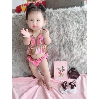 (hàng sẵn ) Đồ bơi-bikini len xinh cho bé gái