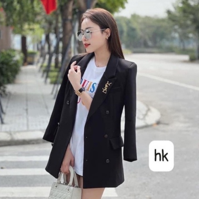 Áo khoác vest, áo nữ blazer kèm tag YSL hàng loại 1 chuẩn form mẫu mặc (Kèm ảnh thật)
