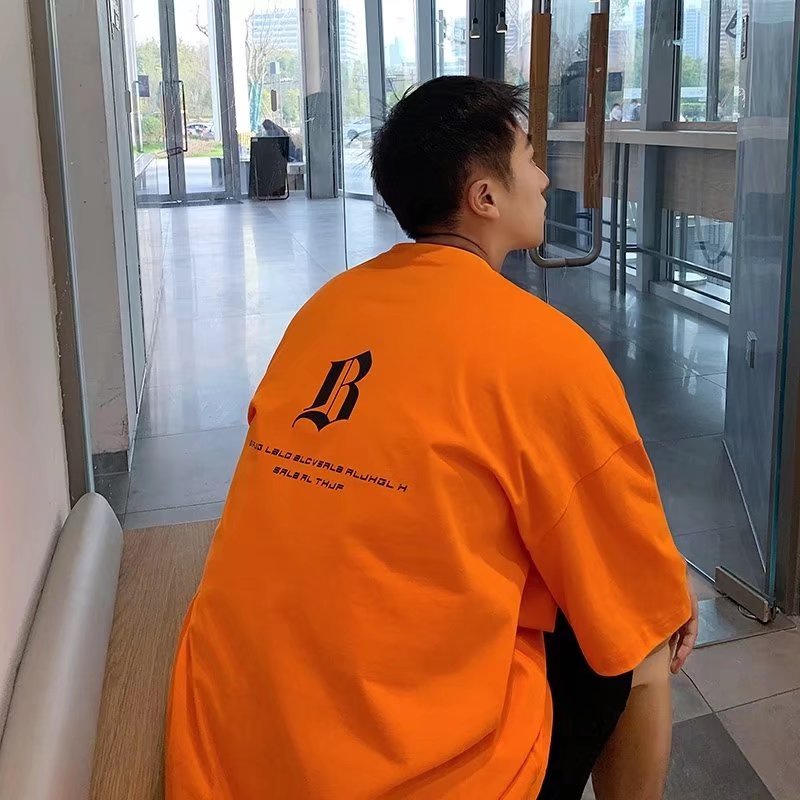 Áo thun nửa tay phong cách đường phố cao cấp Nam 3 màu S-5XL Size Cam Hợp thời trang Phiên bản rộng rãi Hip-Hop Quốc gia Áo sơ mi hợp thời trang Thiết kế cổ tròn Niche Half