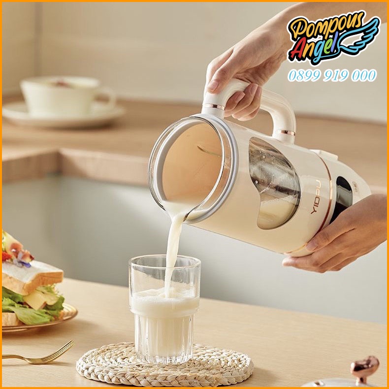 Máy xay nấu làm sữa hạt sinh tố mini cầm tay YIDPU màu trắng dung tích 1L bảo hành 12 tháng