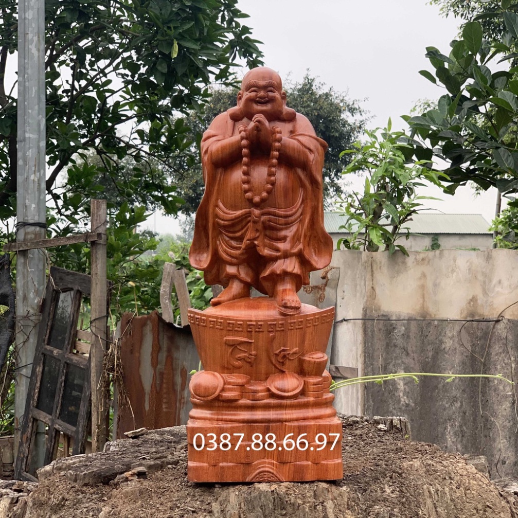 Tượng Phật Di Lặc Chúc Phúc Cao 40--&gt;60cm Gỗ Hương