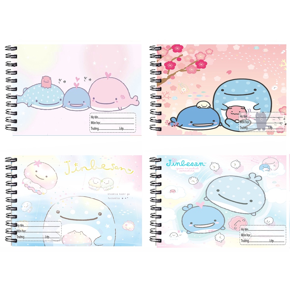 Vở vẽ cá voi jinbeisan lò xo A5 VV5I17 20 tờ cá mập hojiro thần tượng kpop hoạt hình cute dễ thương
