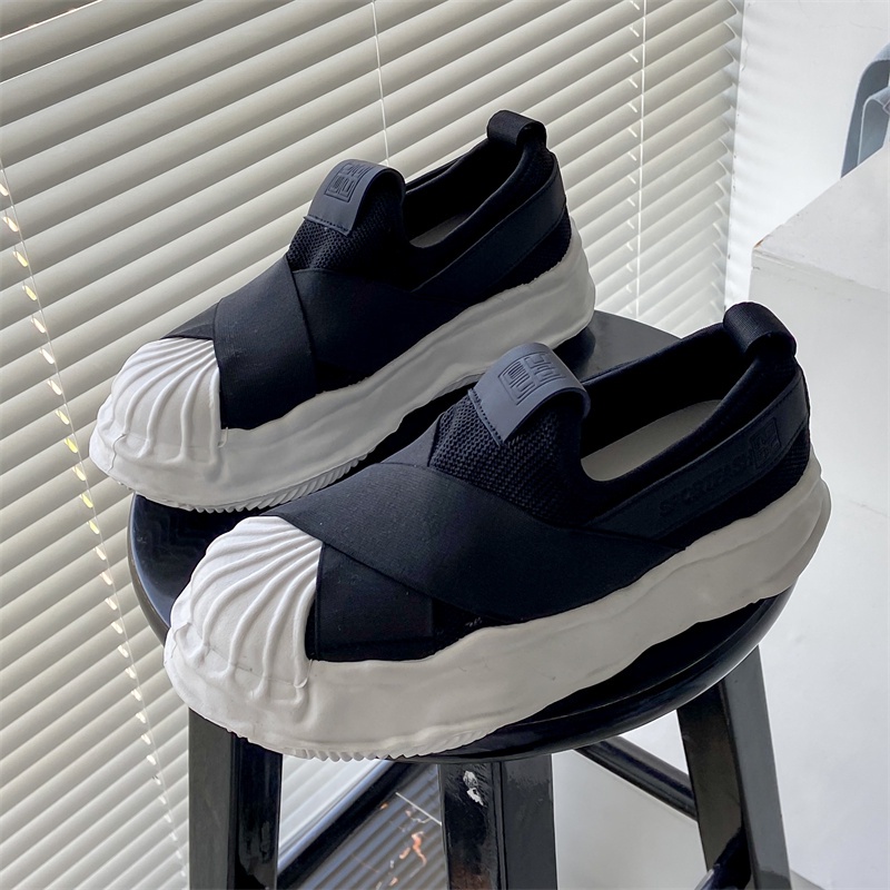 PunkyRabbit Shell Toe Giày Chống Trơn Trượt Co Giãn Thoáng Khí Đế Dày Đầu Tròn Xuân Hè