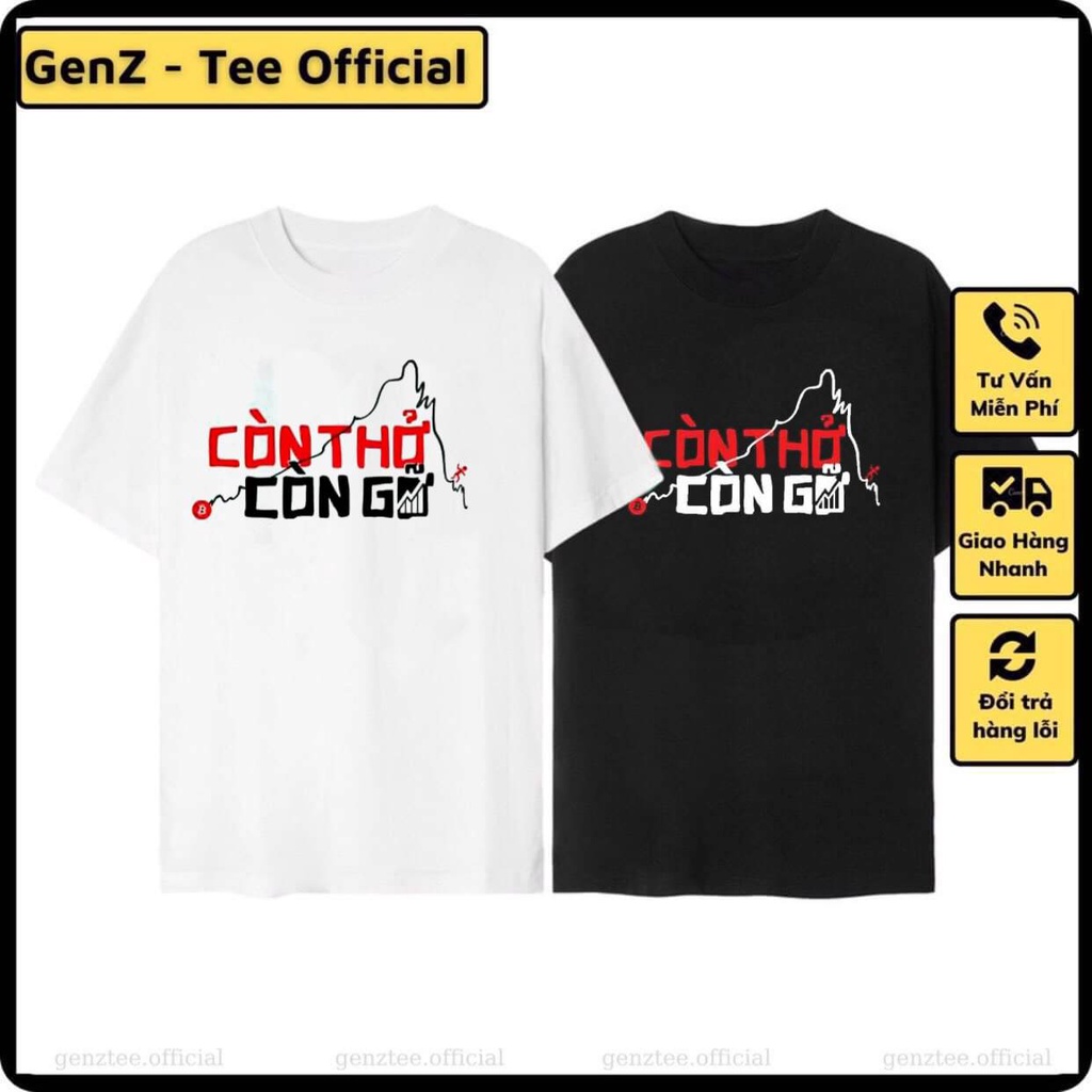 Áo thun Còn Thở Còn Gỡ Binance, Bitcoin, hài hước phong cách trẻ trung năng động form rộng nam nữ đủ size