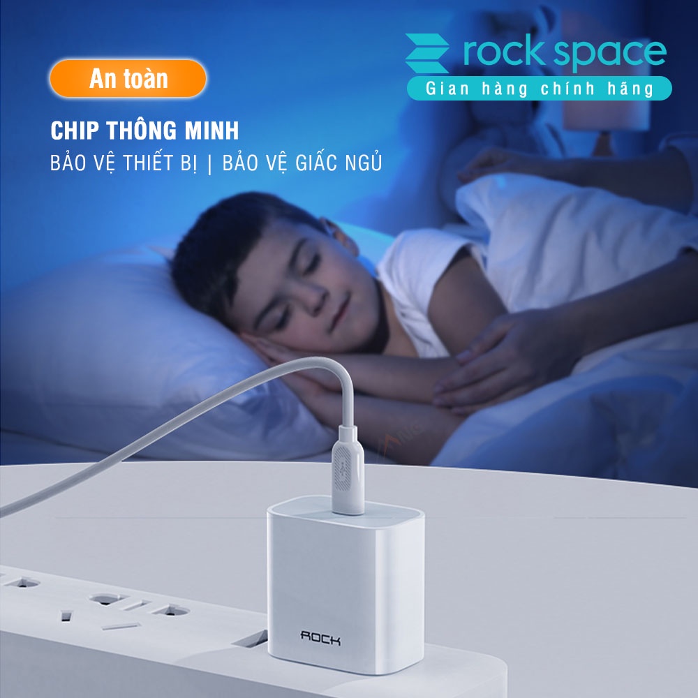 Củ sạc nhanh PD 20W Rockspace T18 cổng ra typeC - hàng chính bảo hành 12 tháng 1 đổi 1