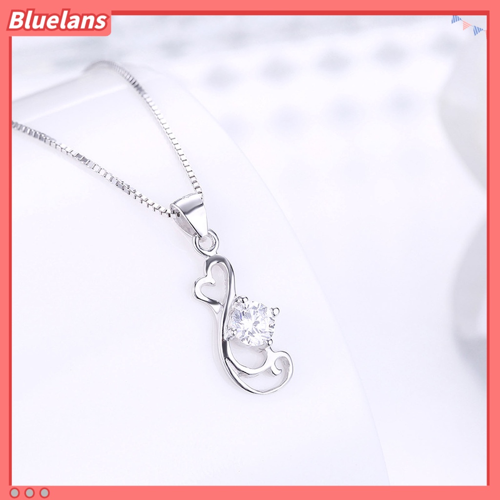 Vòng cổ Bạc 925 Mặt Hình Trái Tim Đính Đá Zircon Thời Trang Cho Nữ