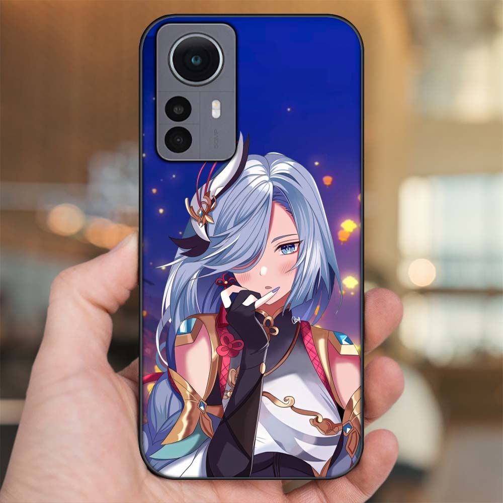 Ốp lưng Xiaomi 12 Pro 5G viền đen in hình Shenhe Genshin Impact