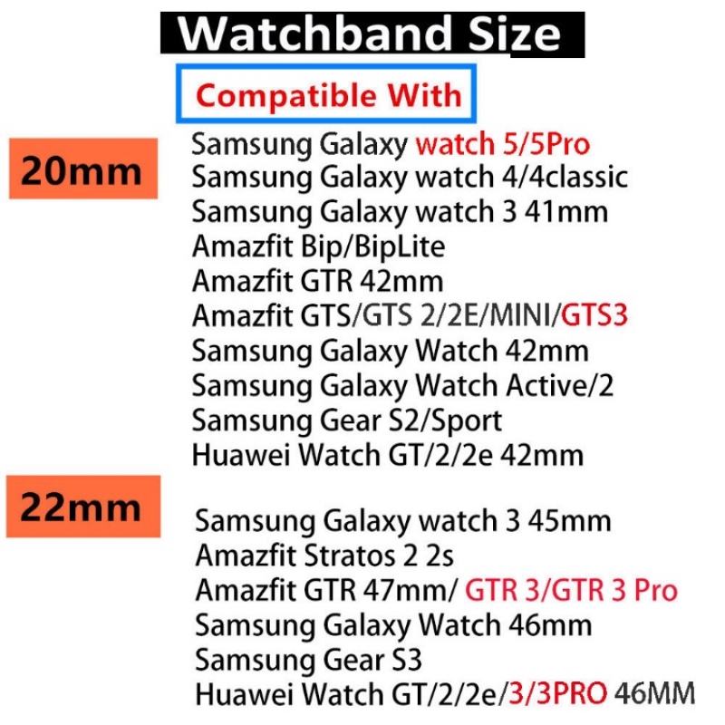 HUAWEI Dây Nylon Co Giãn 20mm 22mm 22mm Cho Đồng Hồ Thông Minh Samsung Galaxy watch 4 / classic / 3 / 5 / pro / Active 2 Gear S3 GT 2 2e 3 pro