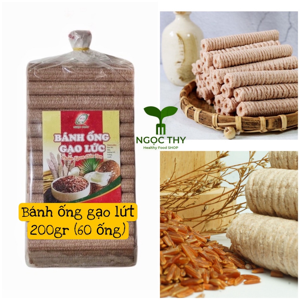 Bánh ống ngũ cốc gạo lứt 12 loại hạt đậu thực dưỡng ăn kiêng Ngọc Phát gói 200gr