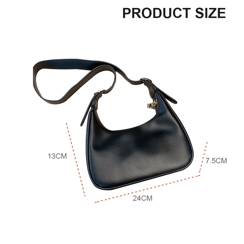 Mischa Túi Đeo Vai Da PU Màu Trơn Phong Cách retro Thời Trang