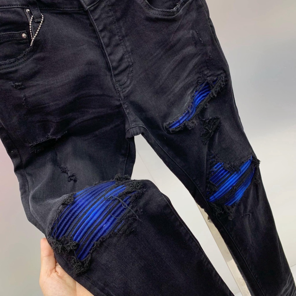 Quần jean nam Xanh Đen Trắng Đen, Quần bò nam cá tính phom xuông cao cấp top xu hương 2023 | BigBuy360 - bigbuy360.vn