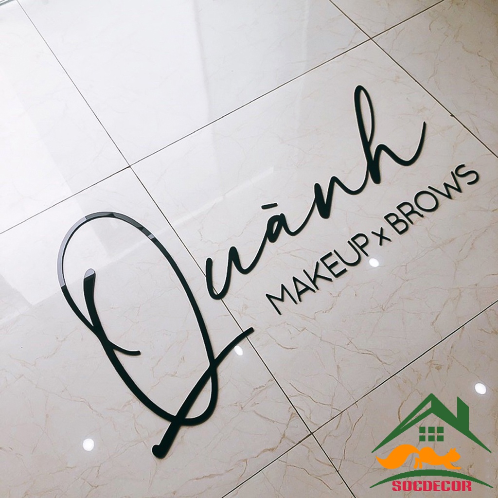 Chữ Alu Vàng Gương, Bạc Gương, Đen Gương Chữ Mica,Cắt Theo Yêu Cầu Của Khách.Socdecor