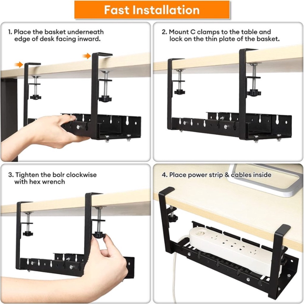 Giá Đỡ Dây Cáp / Kẹp Sắp Xếp Gọn Gàng Không Cần Khoan Có Thể Thu Gọn Dùng Trong Nhà / Văn Phòng