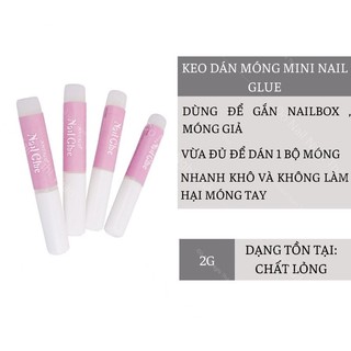 Keo dán móng giả mini Nail Glue 2g set 5 chai